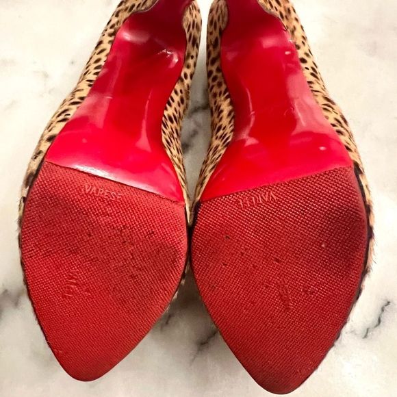CHRISTIAN LOUBOUTIN Daffodil 160 brown pony jungle cheetah print platform - Picture 10 of 15